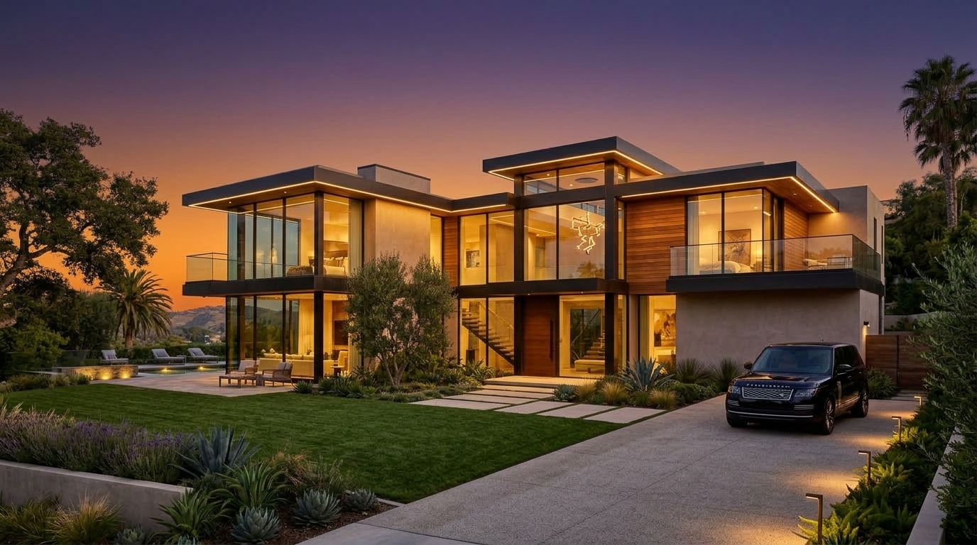 The same exterior edited to twilight